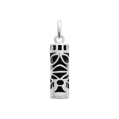 PENDENTIF ARGENT 925 RHODIE IMIT ONYX