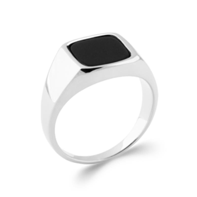 BAGUE ARGENT 925 IMIT ONYX