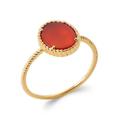 BAGUE PL-OR 750 5MIC AGATE ROUGE