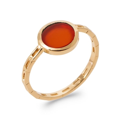 BAGUE PL-OR 750 5MIC AGATE ROUGE