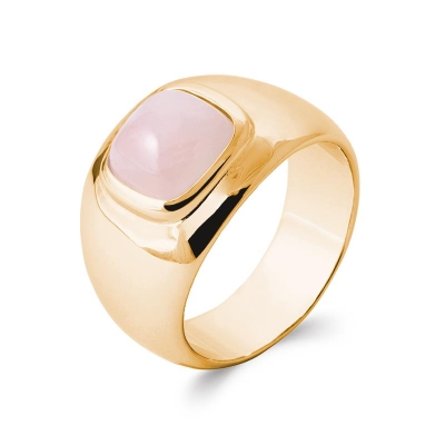 BAGUE PL-OR 750 5MIC QUARTZ ROSE