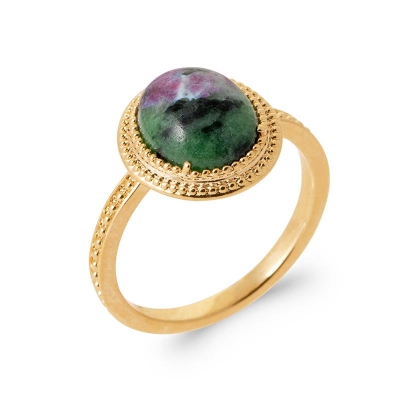 BAGUE PL-OR 750 5MIC RUBIS ZOISITE