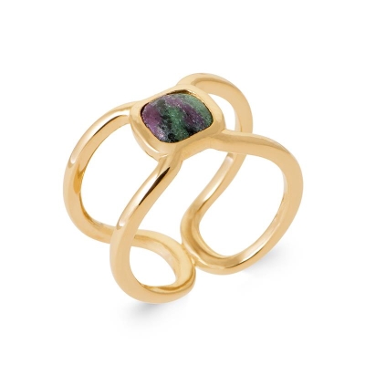 BAGUE PL-OR 750 5MIC RUBIS ZOISITE