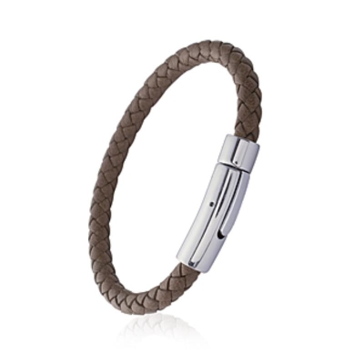 BRACELET ACIER CUIR