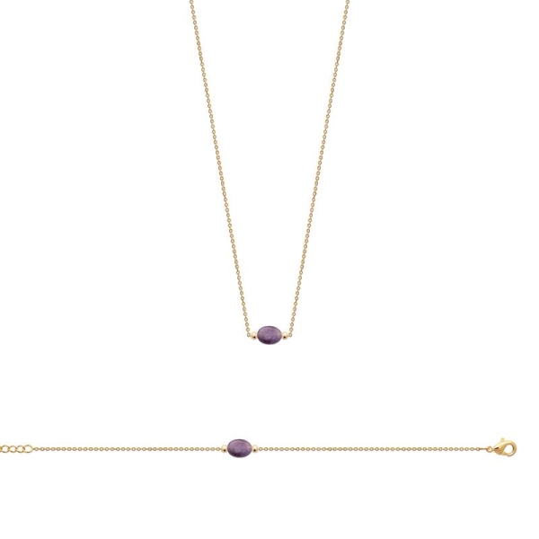 BRACELET PL-OR 750 3MIC AMETHYSTE