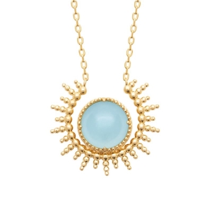 COLLIER PL-OR 750 3MIC AGATE BLEUE