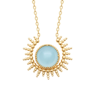 COLLIER PL-OR 750 3MIC AGATE BLEUE