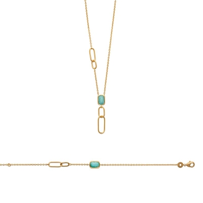 COLLIER PL-OR 750 3MIC AMAZONITE