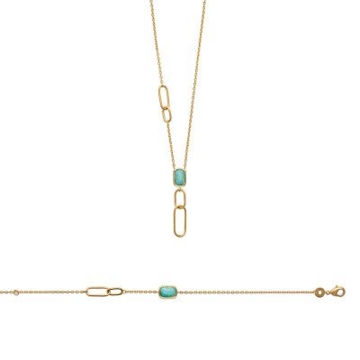 COLLIER PL-OR 750 3MIC AMAZONITE