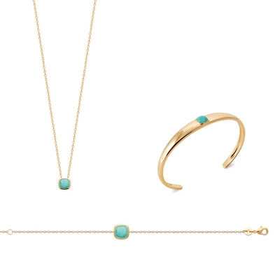 COLLIER PL-OR 750 3MIC AMAZONITE