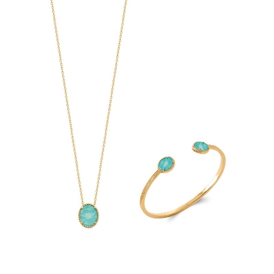 COLLIER PL-OR 750 3MIC AMAZONITE