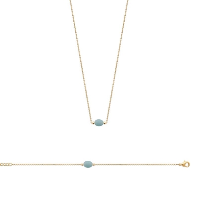 COLLIER PL-OR 750 3MIC AMAZONITE