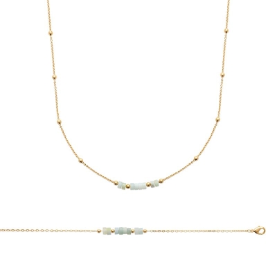 COLLIER PL-OR 750 3MIC AMAZONITE