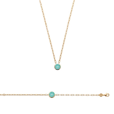 COLLIER PL-OR 750 3MIC AMAZONITE