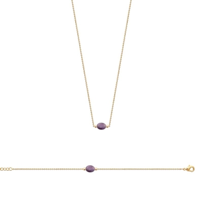 COLLIER PL-OR 750 3MIC AMETHYSTE