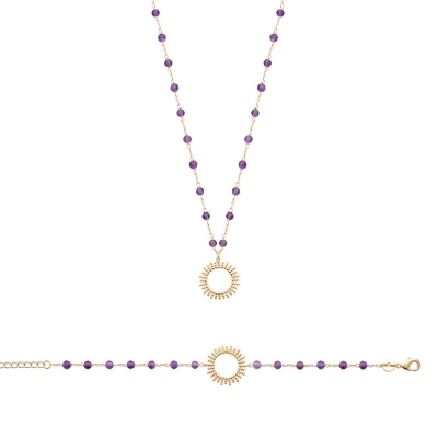 COLLIER PL-OR 750 3MIC AMETHYSTE