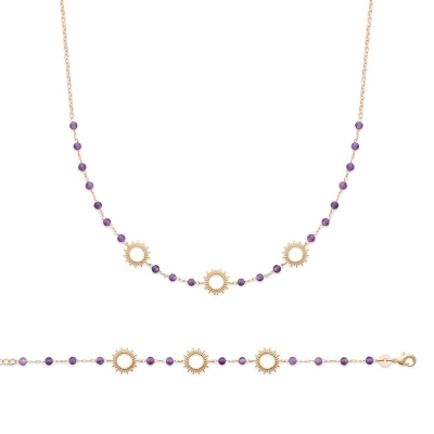 COLLIER PL-OR 750 3MIC AMETHYSTE