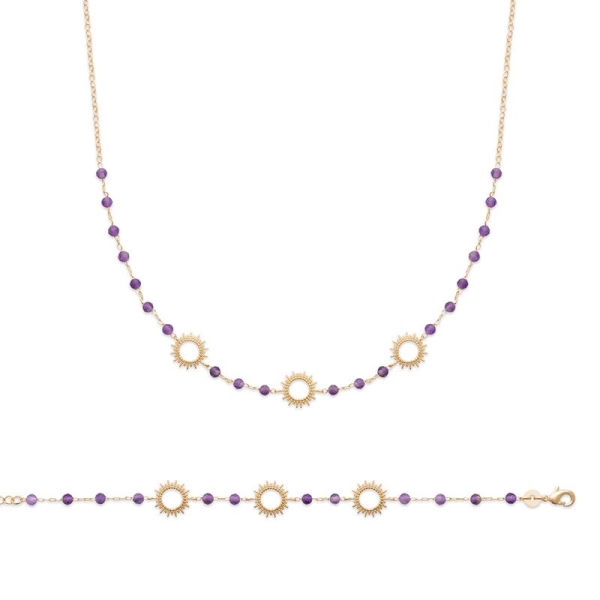 COLLIER PL-OR 750 3MIC AMETHYSTE