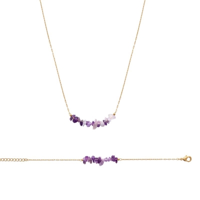 COLLIER PL-OR 750 3MIC AMETHYSTE