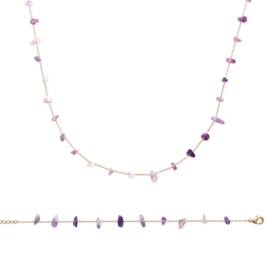 COLLIER PL-OR 750 3MIC AMETHYSTE