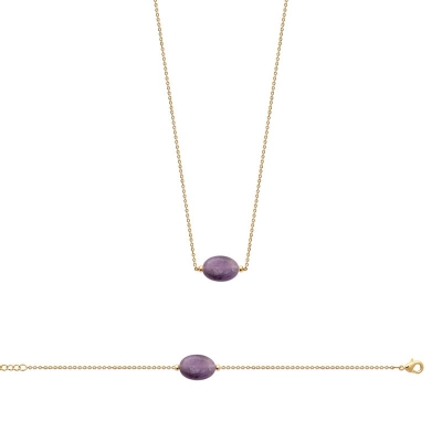 COLLIER PL-OR 750 3MIC AMETHYSTE