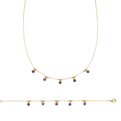 COLLIER PL-OR 750 3MIC AMETHYSTE