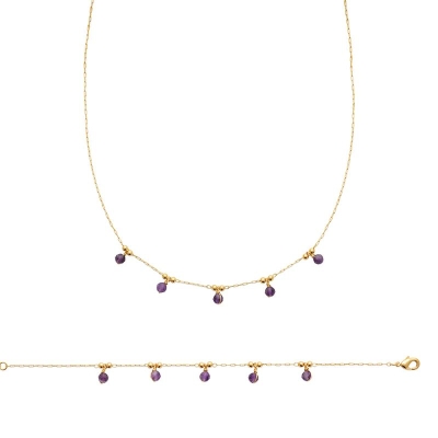 COLLIER PL-OR 750 3MIC AMETHYSTE