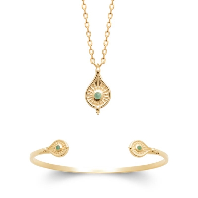 COLLIER PL-OR 750 3MIC AVENTURINE