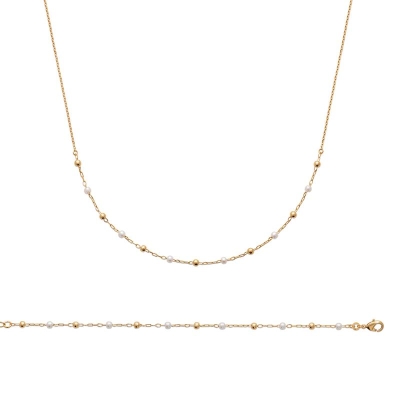 COLLIER PL-OR 750 3MIC PERLES IMIT