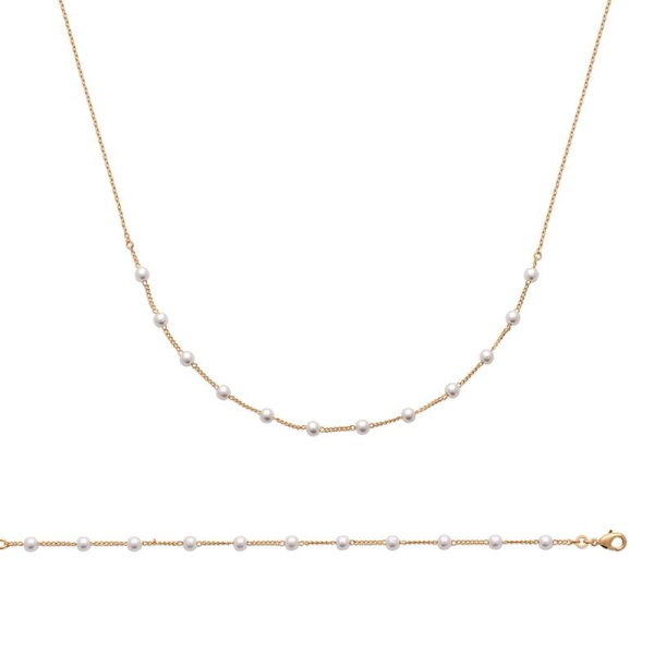 COLLIER PL-OR 750 3MIC PERLES IMIT