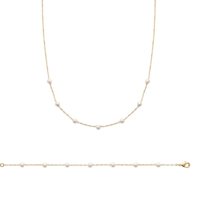 COLLIER PL-OR 750 3MIC PERLES IMIT