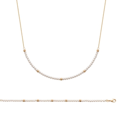 COLLIER PL-OR 750 3MIC PERLES IMIT