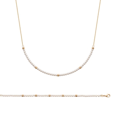 COLLIER PL-OR 750 3MIC PERLES IMIT