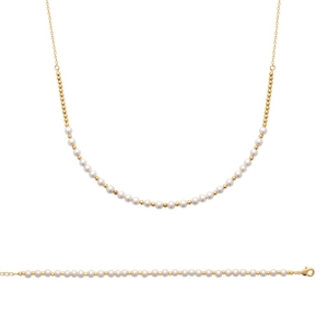 COLLIER PL-OR 750 3MIC PERLES IMIT
