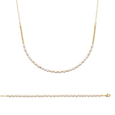 COLLIER PL-OR 750 3MIC PERLES IMIT