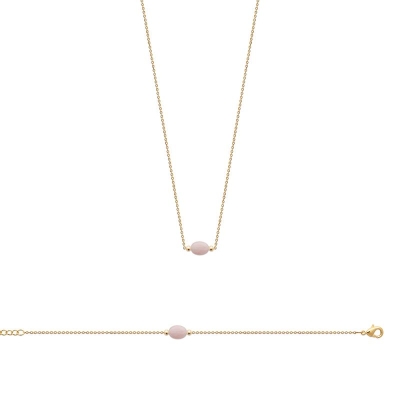 COLLIER PL-OR 750 3MIC QUARTZ ROSE