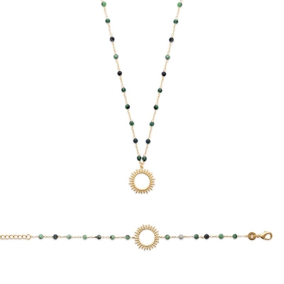 COLLIER PL-OR 750 3MIC RUBIS ZOISITE