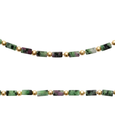 COLLIER PL-OR 750 3MIC RUBIS ZOISITE