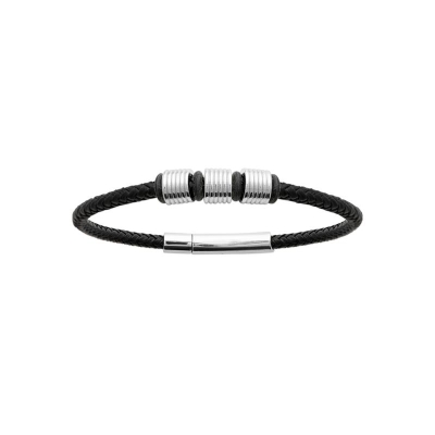 BRACELET CUIR ET ACIER