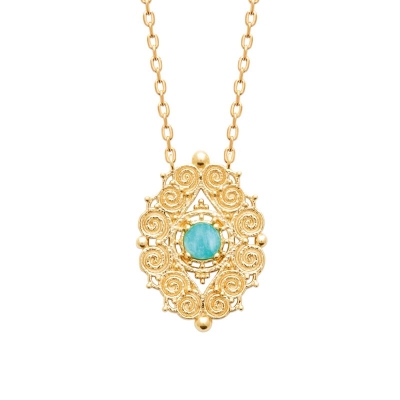 COLLIER PL-OR 750 3MIC AMAZONITE