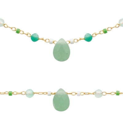 COLLIER PL-OR 750 3MIC AVENTURINE