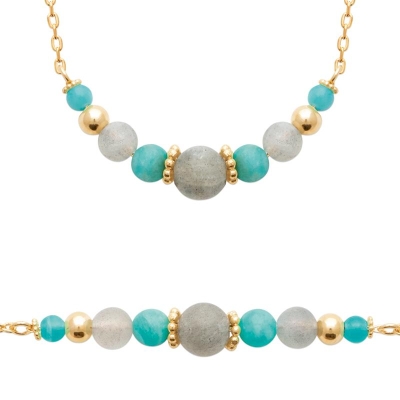 COLLIER PL-OR 750 3MIC LABRADORITE