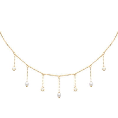 COLLIER PL-OR 750 3MIC PERLES IMIT
