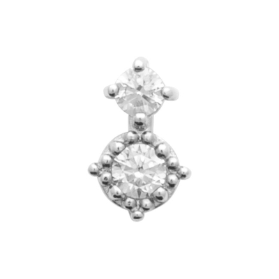 PIERCING ARGENT 925  TIGE TITANE RHODIE OZ